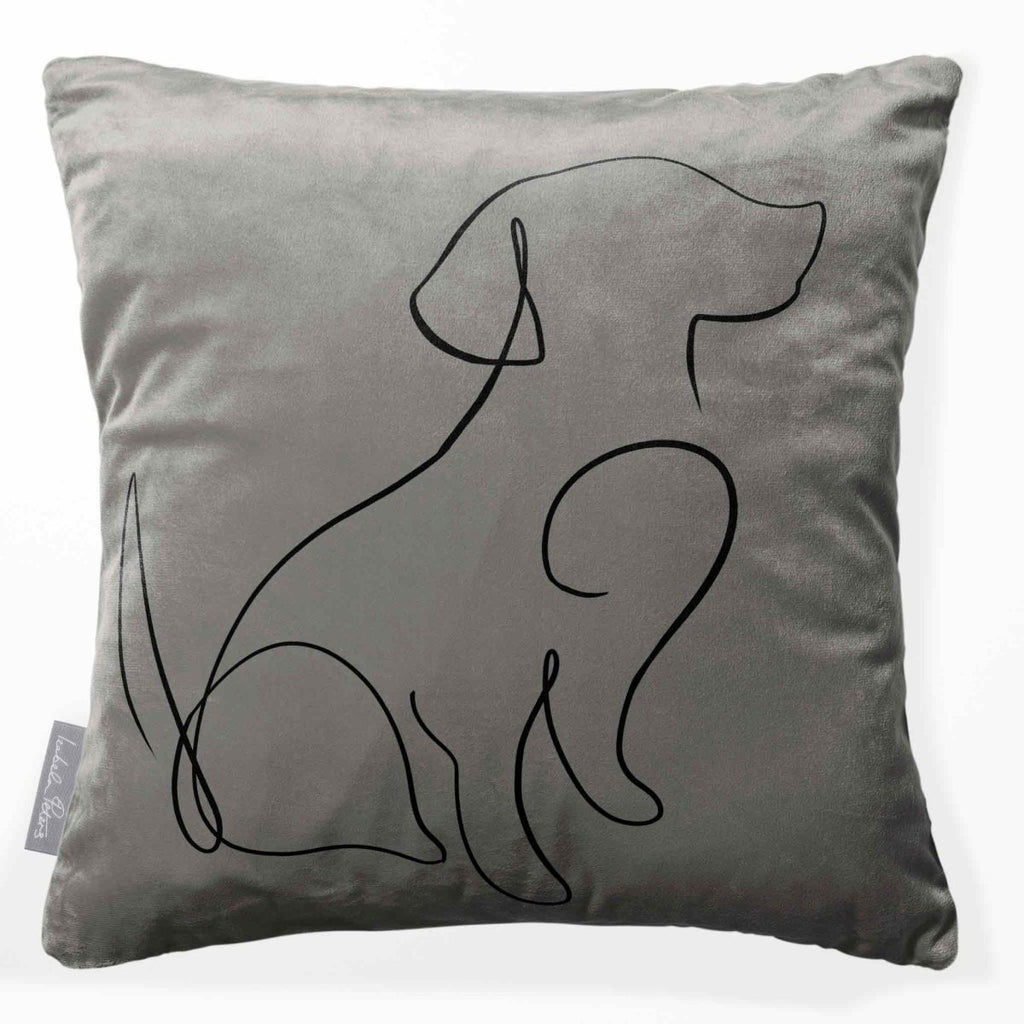 Dog | Sustainable Velvet Cushion - Beluga 40 x 40 cm Standard by Izabela Peters
