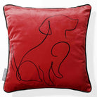 Dog | Sustainable Velvet Cushion - Crimson Muse 40 x 40 cm Piped by Izabela Peters