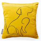 Dog | Sustainable Velvet Cushion - Mustard Ochre 40 x 40 cm Standard by Izabela Peters