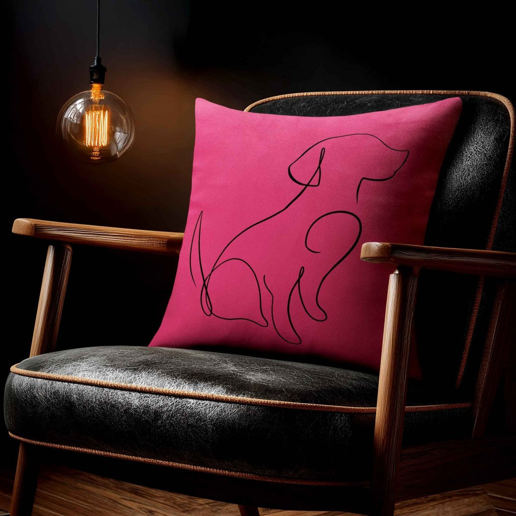 Dog | Sustainable Velvet Cushion - Hot Pink 40 x 40 cm Standard by Izabela Peters