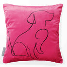 Dog | Sustainable Velvet Cushion - Hot Pink 40 x 40 cm Standard by Izabela Peters