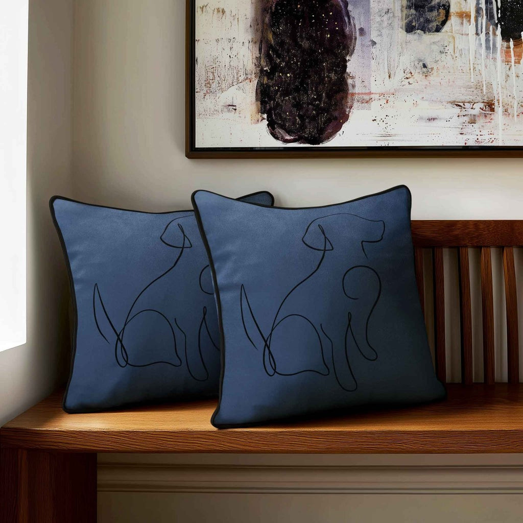 Dog | Sustainable Velvet Cushion - Burnt Ochre 40 x 40 cm Standard by Izabela Peters