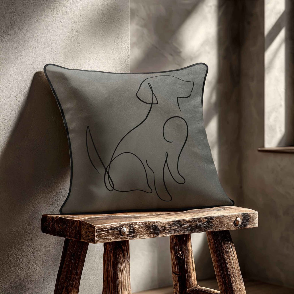 Dog | Sustainable Velvet Cushion - Beluga 40 x 40 cm Standard by Izabela Peters