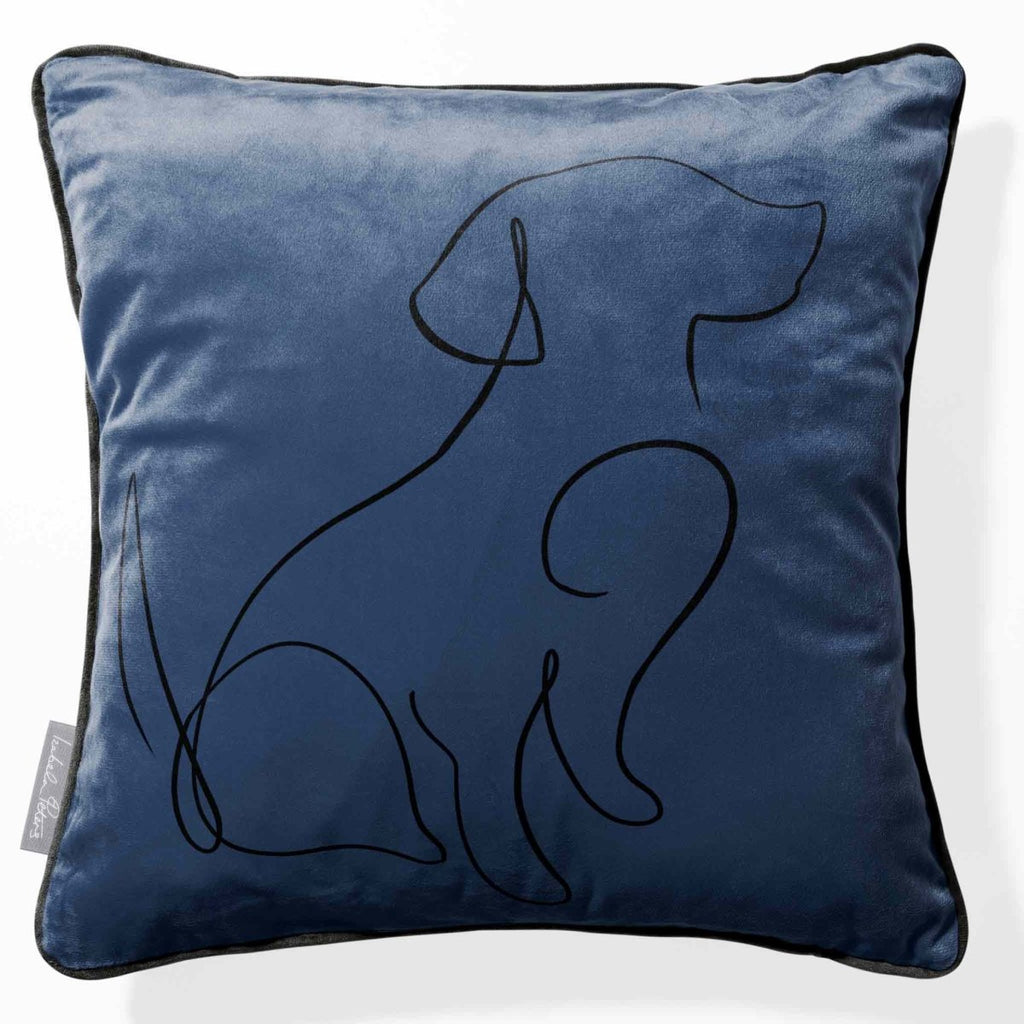 Dog | Sustainable Velvet Cushion - Burnt Ochre 40 x 40 cm Standard by Izabela Peters