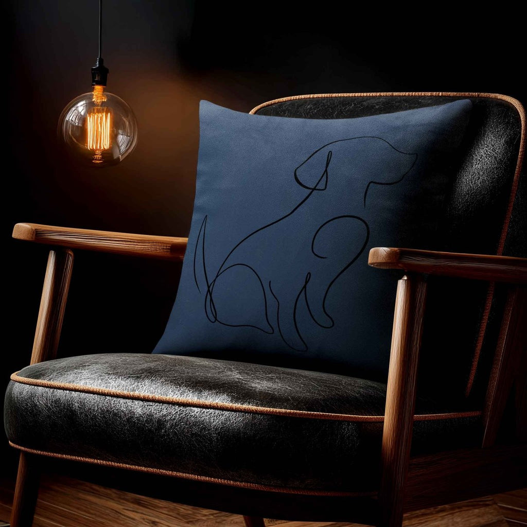 Dog | Sustainable Velvet Cushion - Burnt Ochre 40 x 40 cm Standard by Izabela Peters