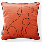 Dog | Sustainable Velvet Cushion - Burnt Ochre 40 x 40 cm Piped by Izabela Peters