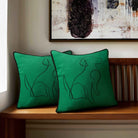 Dog | Sustainable Velvet Cushion - Emerald Green 40 x 40 cm Standard by Izabela Peters