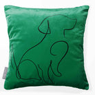 Dog | Sustainable Velvet Cushion - Emerald Green 40 x 40 cm Standard by Izabela Peters