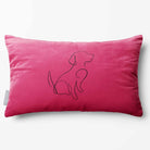 Dog | Sustainable Velvet Rectangle Cushion - Hot Pink 50 x 30 cm Standard by Izabela Peters