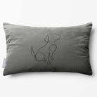 Dog | Sustainable Velvet Rectangle Cushion - Beluga 50 x 30 cm Standard by Izabela Peters