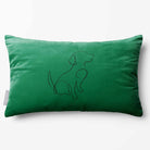 Dog | Sustainable Velvet Rectangle Cushion - Emerald Green 50 x 30 cm Standard by Izabela Peters
