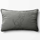 Dog | Sustainable Velvet Rectangle Cushion - Beluga 50 x 30 cm Piped by Izabela Peters