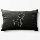 Dog | Sustainable Velvet Rectangle Cushion - Black & White 50 x 30 cm Standard by Izabela Peters
