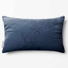 Dog | Sustainable Velvet Rectangle Cushion - Petrol Blue 50 x 30 cm Standard by Izabela Peters