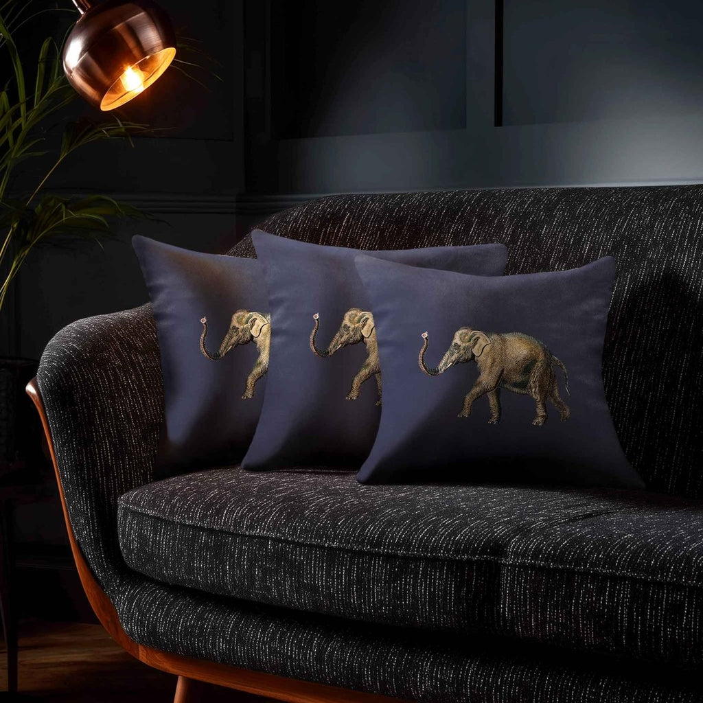 Elephant | Sustainable Velvet Cushion - Graphite 40 x 40 cm Standard by Izabela Peters