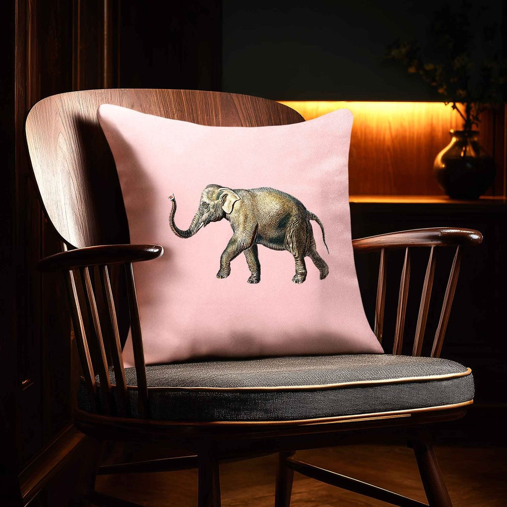Elephant | Sustainable Velvet Cushion - Rosewater 40 x 40 cm Standard by Izabela Peters