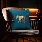 Elephant | Sustainable Velvet Cushion - Teal 40 x 40 cm Standard by Izabela Peters