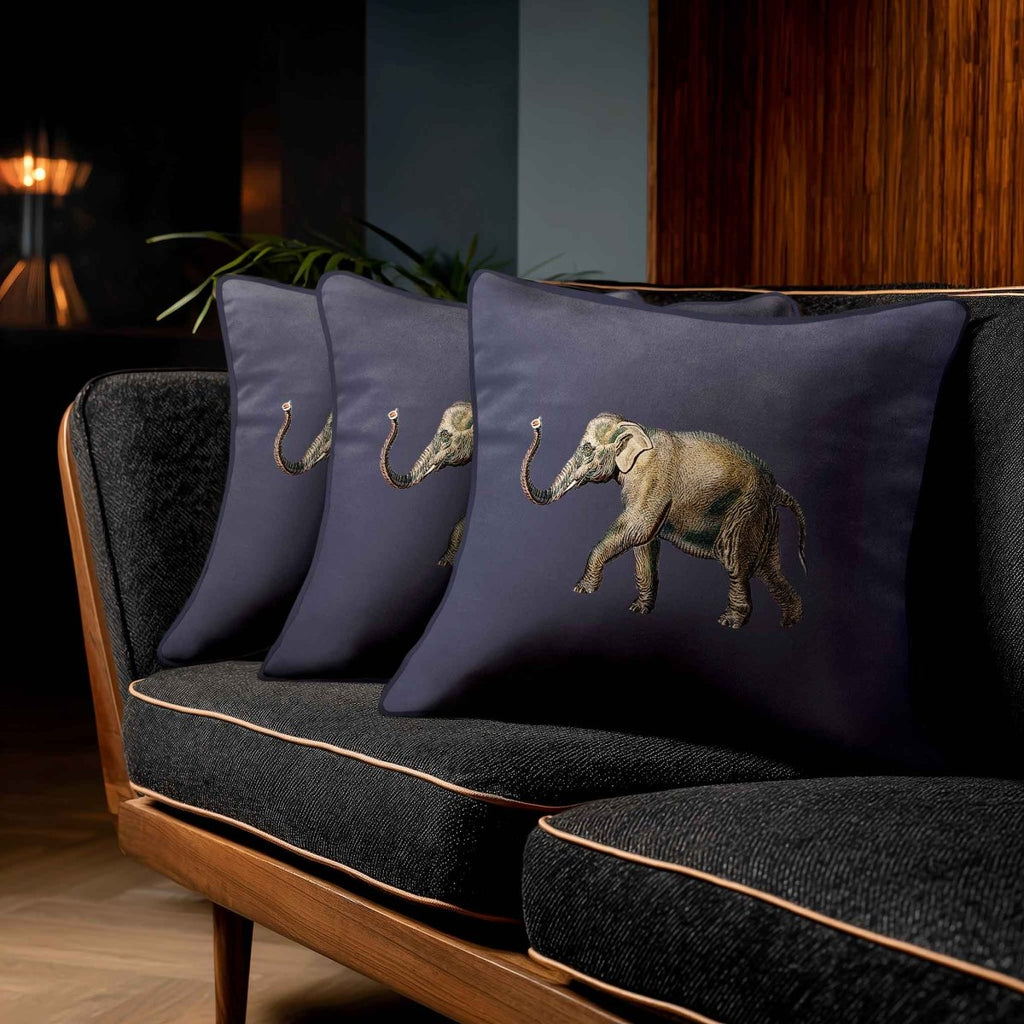 Elephant | Sustainable Velvet Cushion - Graphite 40 x 40 cm Standard by Izabela Peters