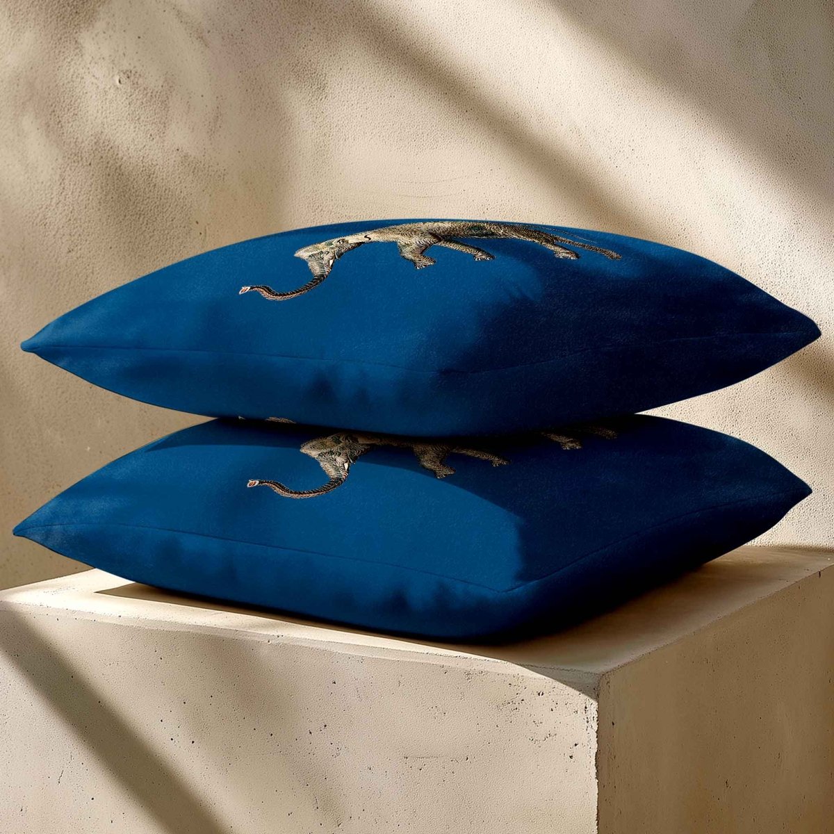 Elephant | Sustainable Velvet Cushion - Estate Blue 40 x 40 cm Standard by Izabela Peters