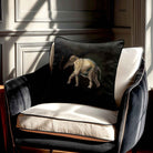 Elephant | Sustainable Velvet Cushion - Charcoal 40 x 40 cm Standard by Izabela Peters