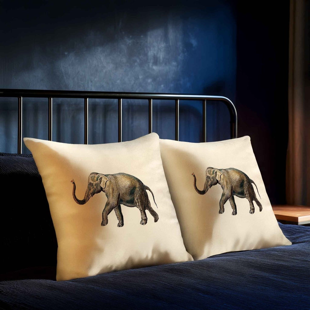 Elephant | Sustainable Velvet Cushion - Ivory Cream 40 x 40 cm Standard by Izabela Peters
