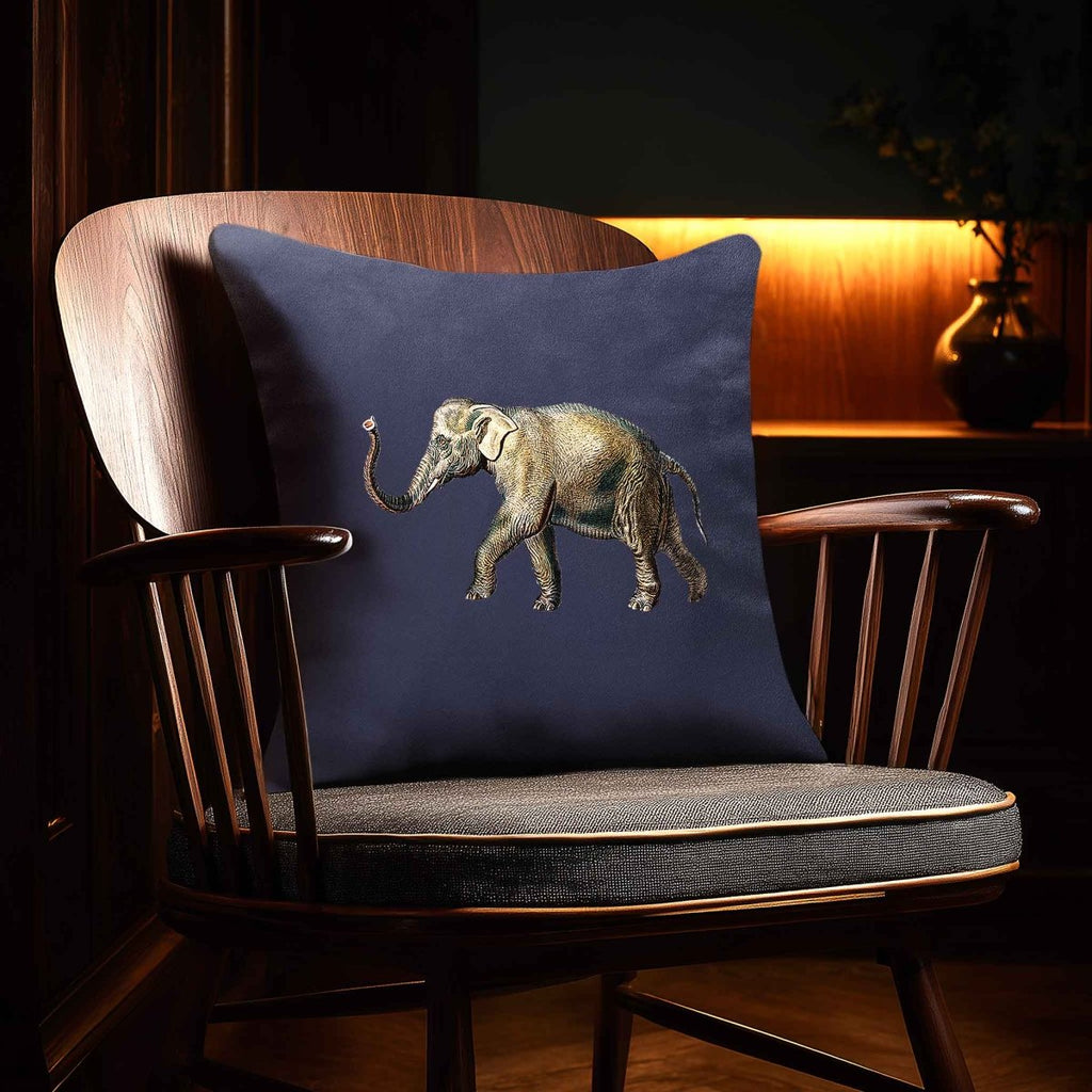 Elephant | Sustainable Velvet Cushion - Graphite 40 x 40 cm Standard by Izabela Peters