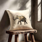 Elephant | Sustainable Velvet Cushion - Ivory Cream 40 x 40 cm Standard by Izabela Peters