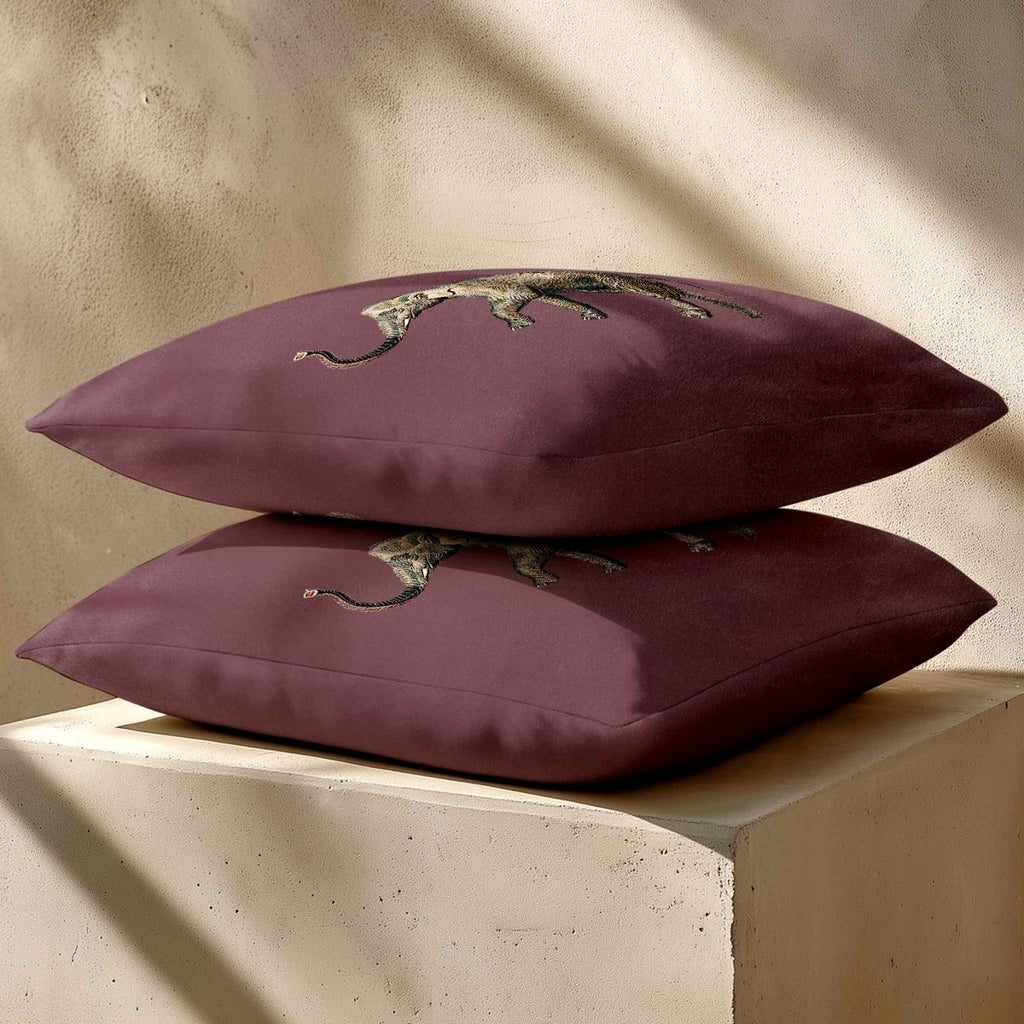 Elephant | Sustainable Velvet Cushion - Italian Grape 40 x 40 cm Standard by Izabela Peters