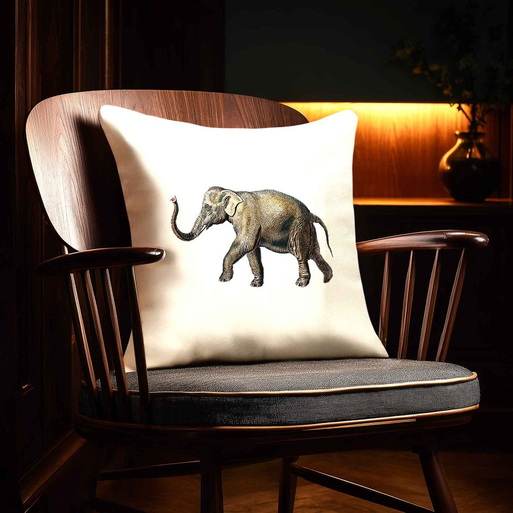 Elephant | Sustainable Velvet Cushion - Ivory Cream 40 x 40 cm Standard by Izabela Peters