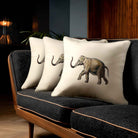 Elephant | Sustainable Velvet Cushion - Ivory Cream 40 x 40 cm Standard by Izabela Peters