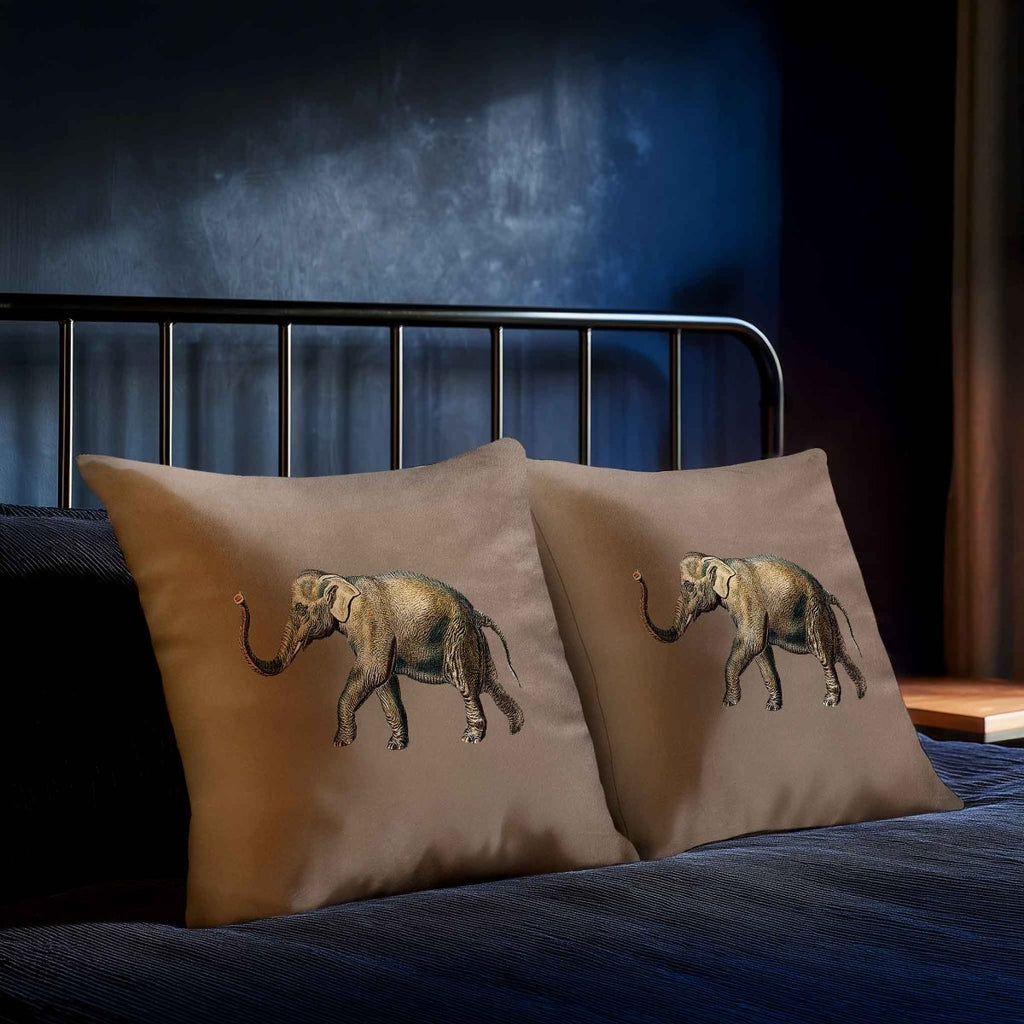 Elephant | Sustainable Velvet Cushion - Dovedale Stone 40 x 40 cm Standard by Izabela Peters