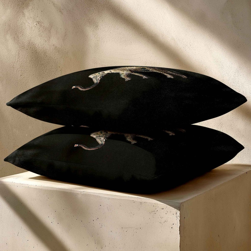 Elephant | Sustainable Velvet Cushion - Charcoal 40 x 40 cm Standard by Izabela Peters