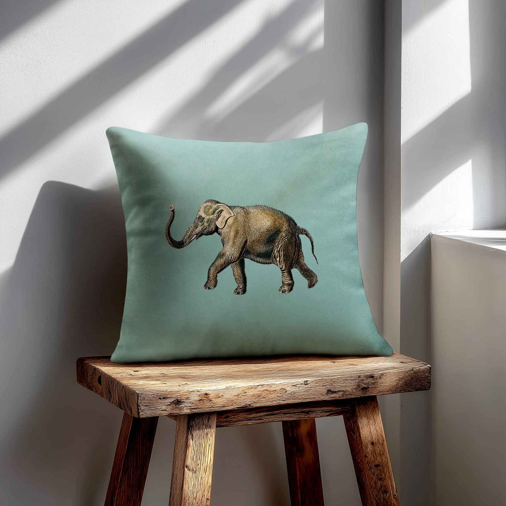 Elephant | Sustainable Velvet Cushion - Blue Surf 40 x 40 cm Standard by Izabela Peters