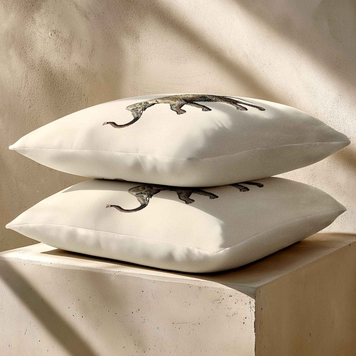 Elephant | Sustainable Velvet Cushion - Ivory Cream 40 x 40 cm Standard by Izabela Peters