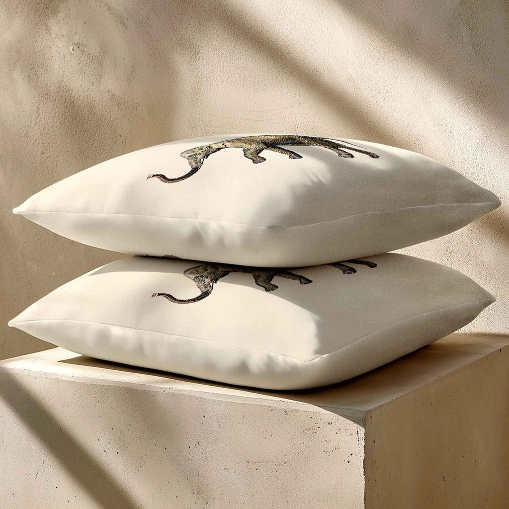 Elephant | Sustainable Velvet Cushion - Ivory Cream 40 x 40 cm Standard by Izabela Peters