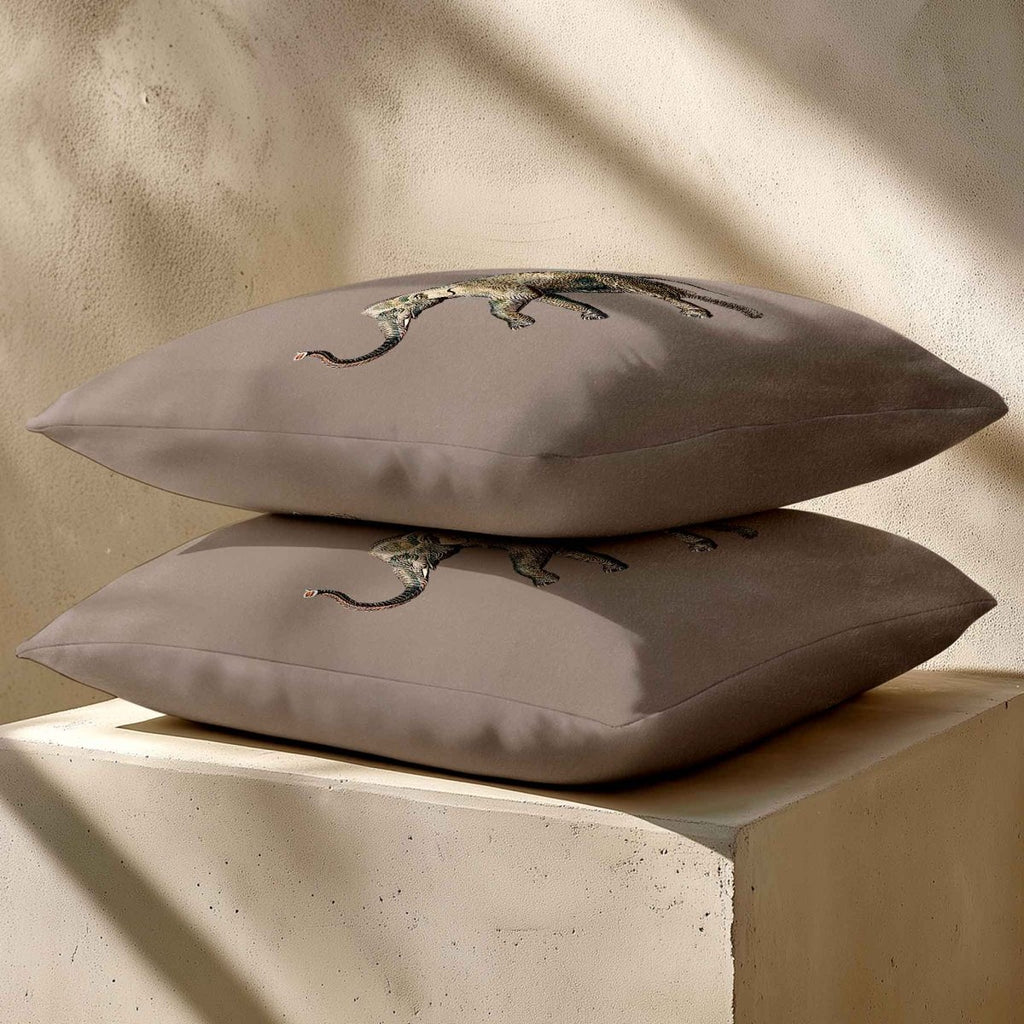 Elephant | Sustainable Velvet Cushion - Dovedale Stone 40 x 40 cm Standard by Izabela Peters