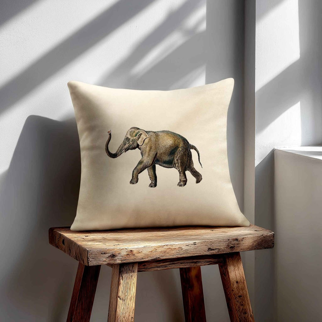 Elephant | Sustainable Velvet Cushion - Ivory Cream 40 x 40 cm Standard by Izabela Peters