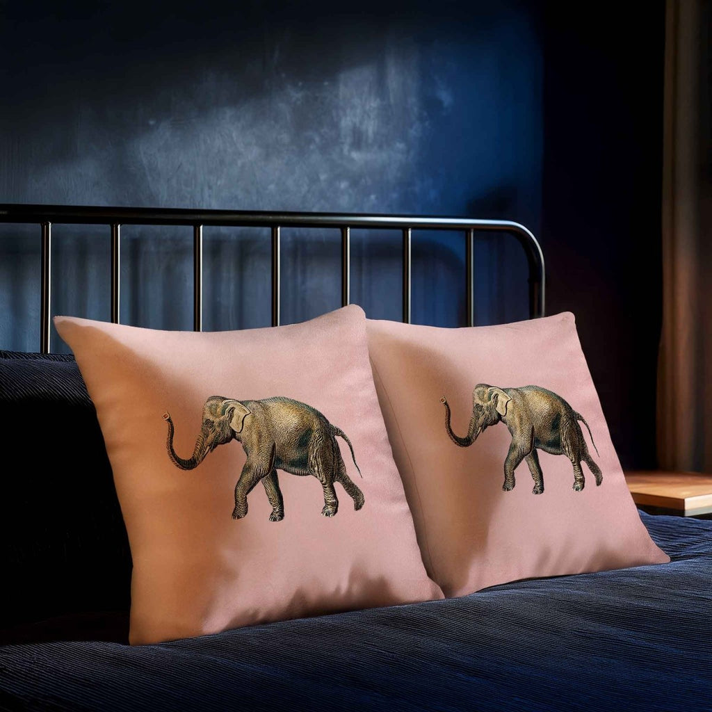 Elephant | Sustainable Velvet Cushion - Rosewater 40 x 40 cm Standard by Izabela Peters