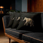 Elephant | Sustainable Velvet Cushion - Charcoal 40 x 40 cm Standard by Izabela Peters