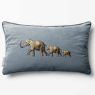 Elephants | Sustainable Velvet Rectangle Cushion - French Grey 50 x 30 cm Piped by Izabela Peters