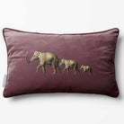 Elephants | Sustainable Velvet Rectangle Cushion - Italian Grape 50 x 30 cm Piped by Izabela Peters