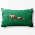 Elephants | Sustainable Velvet Rectangle Cushion - Emerald Green 50 x 30 cm Standard by Izabela Peters
