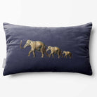 Elephants | Sustainable Velvet Rectangle Cushion - Graphite 50 x 30 cm Standard by Izabela Peters