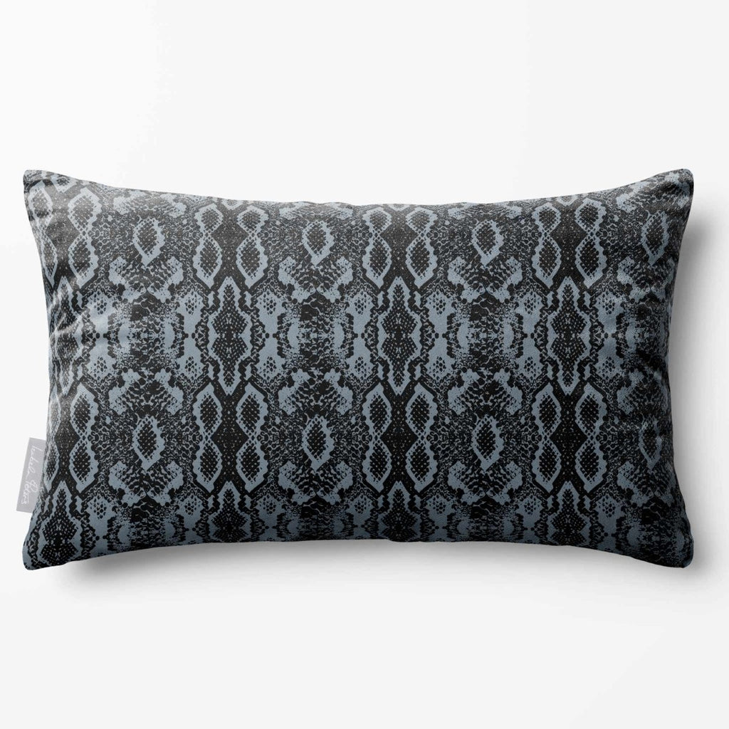 Exotic Snake | Sustainable Velvet Rectangle Cushion - French Grey 50 x 30 cm Standard by Izabela Peters