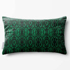Exotic Snake | Sustainable Velvet Rectangle Cushion - Emerald Green 50 x 30 cm Standard by Izabela Peters