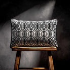 Exotic Snake | Sustainable Velvet Rectangle Cushion - White & Black 50 x 30 cm Piped by Izabela Peters