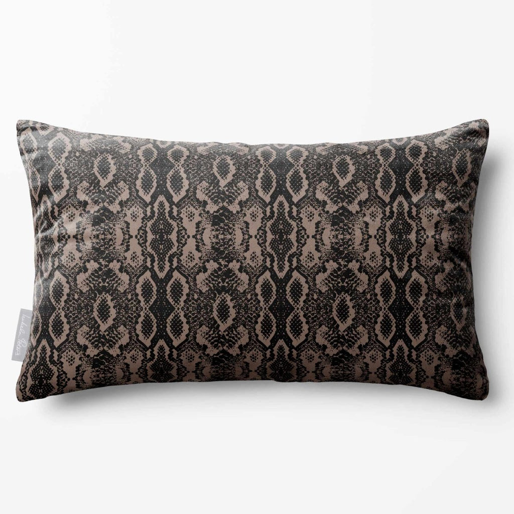 Exotic Snake | Sustainable Velvet Rectangle Cushion - Dovedale Stone 50 x 30 cm Standard by Izabela Peters