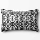 Exotic Snake | Sustainable Velvet Rectangle Cushion - White & Black 50 x 30 cm Piped by Izabela Peters