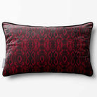 Exotic Snake | Sustainable Velvet Rectangle Cushion - Raspberry Red 50 x 30 cm Piped by Izabela Peters