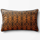 Exotic Snake | Sustainable Velvet Rectangle Cushion - Orange 50 x 30 cm Piped by Izabela Peters